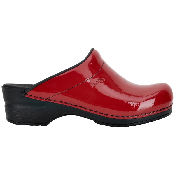 Sonja PU Clogs rot PU-Lackleder Mittel - Sanita