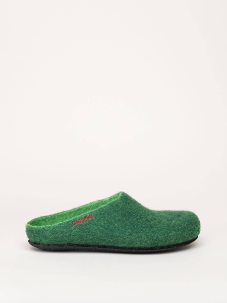 AN-709 Clogs Filzpantoffeln dark green Mittel - magicfelt