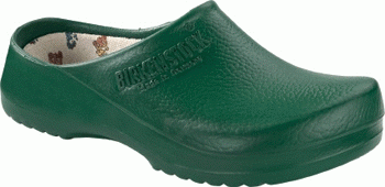 Birkis Super-Birki Kunststoff-Clogs green Wechselfußbett breit